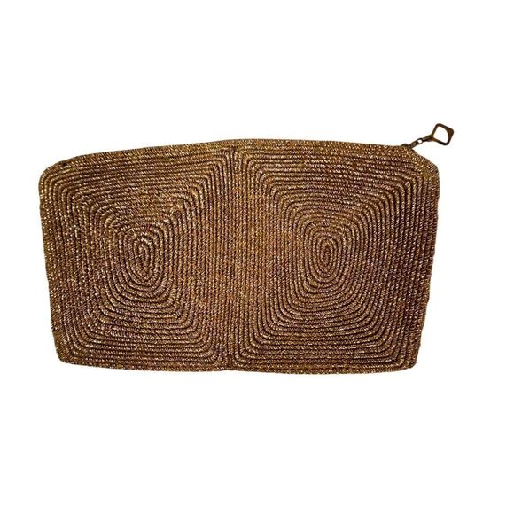 Vintage Small Gold Beaded Clutch - Picture 1 of 6